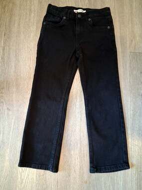 Levi's 514 Straight Jeans Size 6 Reg Black Denim